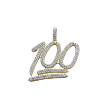 Load image into Gallery viewer, Solid Yellow Gold Diamond number 100 Necklace - Number 100 Diamond Necklace
