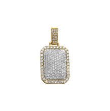 Load image into Gallery viewer, Solid 14k Yellow Diamond Tag Necklace - Solid Gold Diamond Tag - Tag Necklace - Gold Tag Charm - Gold Dog Tag Pendant -Large Diamond Tag Dog
