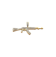 Load image into Gallery viewer, Yellow Gold Diamond AK-47 Gun Necklace - Uzi Gun Pendant - Solid Gold Uzi Necklace - Gun Pendant - New 10k yellow Gold solid AK-47 Gun
