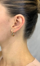 Load image into Gallery viewer, 14KT Yellow Gold Bevel faceted High Polished Hoop Earrings
