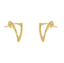 Load image into Gallery viewer, 14KT Yellow Gold Front To back Diamond Cut - Round Stud Diamond Cut Earring - Diamond Cut Desk Stud Yellow Gold
