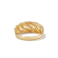 Load image into Gallery viewer, Solid 14k Yellow Gold Croissant Dome Ring - Gold Twist Ring - Minimalist Fine Jewelry - Statement Ring - Dome Ring - Everyday Gold Jewelry
