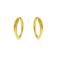 Load image into Gallery viewer, 14k Yellow Gold Round Unique Hoop Earring - 14KT Yellow Gold High Polish Rounded Triangle Hoop Earrings Womens
