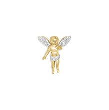Load image into Gallery viewer, Solid Yellow Gold Baby Angel Pendant - Baby Angel Diamond Necklace - Gold Baby Angel Necklace - Diamond Baby Angel Necklace - Angel Necklace

