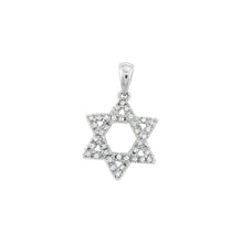 Load image into Gallery viewer, Star of David Diamond Pendant Necklace in 14k Gold - Diamond Jewish Star Charm - Jewish Religious Jewelry - Bat Mitzvah Necklace
