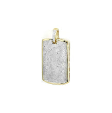 Load image into Gallery viewer, Diamond Tag Necklace - Solid Gold Diamond Tag - Tag Necklace - Gold Tag Charm - Gold Dog Tag Pendant - Large Diamond Tag Dog
