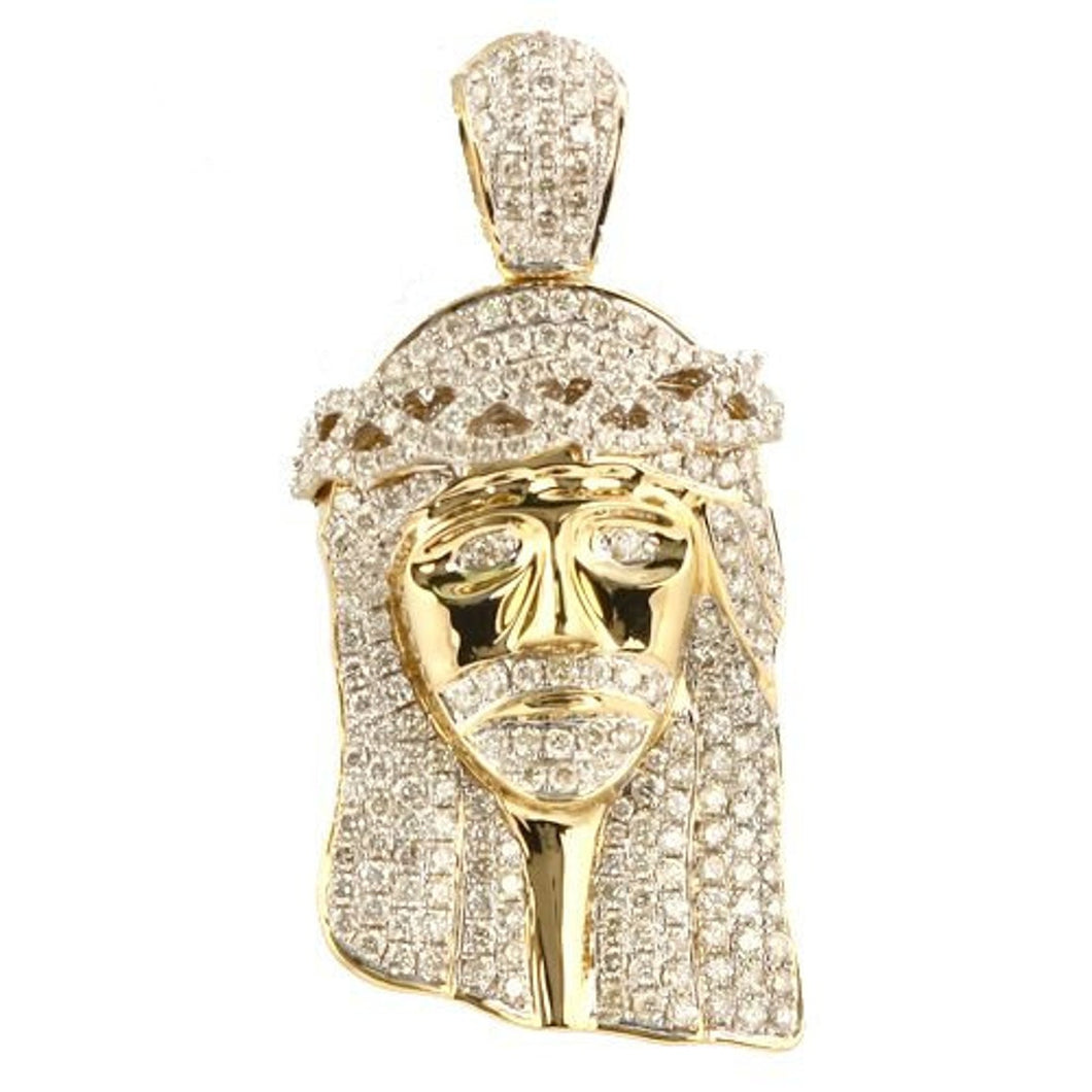 Solid Yellow Gold Diamon Jesus Christ Necklace - Religious Pendant - Jesus Christ Necklace - Diamond Gold Necklace - Diamond Jesus Necklace