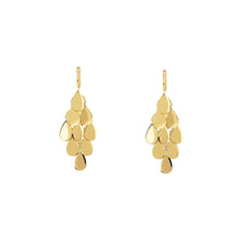Load image into Gallery viewer, Solid 14KT Yellow Gold High Polish 9 Teardrop in Diamond Shape Dangling Earrings
