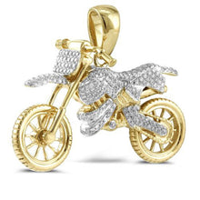 Load image into Gallery viewer, Solid yellow Gold 3D Motorcycle Pendant - Charm Sport Bikers&#39; Gift Fine Jewelry
