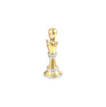 Load image into Gallery viewer, Yellow Gold Over Diamond Chess King Pendant - Hip Hop Diamond Pendant
