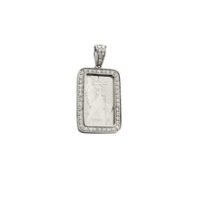 Load image into Gallery viewer, 14K White Gold Diamond Bezel with 5 Gram Platinum.9995 Liberty Bar
