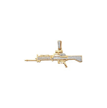 Load image into Gallery viewer, Yellow Gold Diamond Machine Gun Necklace - Gun Pendant - Solid Gold Uzi Necklace - Gun Pendant - New 10k yellow Gold solid Uzi machine gun
