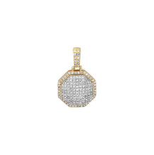 Load image into Gallery viewer, Solid Yellow Gold 3-D Dome Diamond Stop Necklace - Hip Hop Diamond Stop Sign Necklace - Diamond Hip Hop Neckalce

