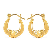 Load image into Gallery viewer, 14KT Yellow Gold Bow Baby Shrimp Butterfly Earrings
