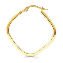Load image into Gallery viewer, 14K Yellow Gold High Polish Square Hoop Earrings Modern- Square Hoop Earrings - Geometric Earrings - Chunky Gold Hoops -Thick Huggie Earring
