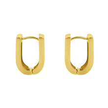 Load image into Gallery viewer, 14K Yellow Gold Two Ton U-Shaped Hinged Ear Hugs with Diamond Cut Edges
