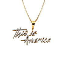 Load image into Gallery viewer, Solid Yellow Gold Diamond &quot;This Is America&quot; Necklace

