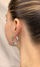 Load image into Gallery viewer, 14k White Gold Multi-Tier Hoop Earring - 14K White Gold High Polish 6 Tier Hoop Earrings
