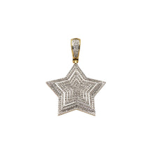Load image into Gallery viewer, Solid Yellow Gold Diamond Star Necklace - Solid Gold Diamond Star Pendant - Diamond 3-Dimoand Star Necklace
