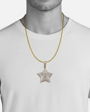 Load image into Gallery viewer, Solid Yellow Gold Diamond Star Necklace - Solid Gold Diamond Star Pendant - Diamond 3-Dimoand Star Necklace

