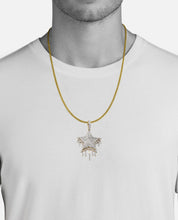 Load image into Gallery viewer, Solid Yellow Gold Diamond Drooping Blood Star Necklace - Solid Gold Diamond Star Pendant - Diamond Bloody 3-Dimoand Star Necklace

