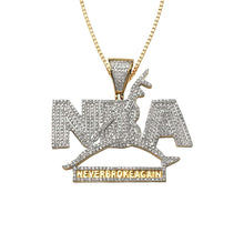 Load image into Gallery viewer, Solid Yellow Gold Diamond NBA Pendant - Never Broke Again Diamond Necklace - Hip hop NBA Diamond Necklace

