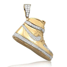 Load image into Gallery viewer, Yellow Gold Real Diamond Nike Shoe Pendant - Diamond Shoe Pendant - Real Diamonds in 10k White Gold - Nike Diamond Necklace
