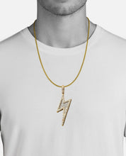 Load image into Gallery viewer, Large Yellow Gold Diamond Lighting Bolt Pendant - Lighting Diamond Necklace - Diamond Lighting Bolt Charms in Yellow Gold

