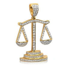 Load image into Gallery viewer, Yellow Gold Diamond Scales of Justice Necklace • Yellow Gold Diamond Law Necklace - Law School Jewelry
