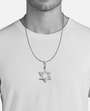 Load image into Gallery viewer, Solid 14k Yellow Gold Diamond Star of David Necklace - 14k Gold Diamond Star of David Necklace - White Gold Diamond Jewish Star Necklace
