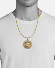 Load image into Gallery viewer, Solid Yellow Gold Diamond Miami Cuban Jesus Medallion - Spike Background - Jesus Medallion Diamond Necklace
