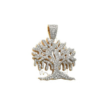 Load image into Gallery viewer, Solid Yellow Gold Diamond Dripping Tree Necklace - Diamond Dripping Tree Pendant
