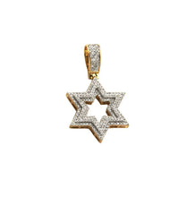 Load image into Gallery viewer, Solid Yellow Gold Star of David Necklace - Gold Diamond Star of David Necklace - Diamond Jewish Star Necklace - Diamond Star Necklace
