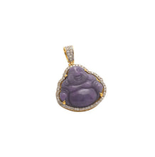 Load image into Gallery viewer, Solid Yellow Gold Diamond Buddha Necklace - Diamond Buddha Smoke Jade Necklace - Real Diamond Buddha Necklace
