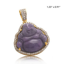 Load image into Gallery viewer, Solid Yellow Gold Diamond Buddha Necklace - Diamond Buddha Smoke Jade Necklace - Real Diamond Buddha Necklace

