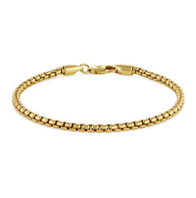 Load image into Gallery viewer, 14k Yellow Gold Box Chain Bracelet - Box Chain - 14k Gold Chain Bracelet - 14k Bracelet - Box Chain Real Gold Bracelet - Gold Box Bracelet
