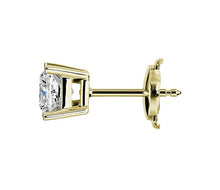 Load image into Gallery viewer, 1.50 Ct Princess Cut Stud Earrings vs1 Diamonds 14k Solid Yellow Gold Square Stud Screw Back1.50 Ct Princess Cut Stud Earrings vs1 Diamonds 14k Solid Yellow Gold Square Stud Screw Back
