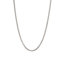 Load image into Gallery viewer, 14K White Gold Box Chain Necklace - 16&quot; 18&quot; 20&quot; 24&quot; Inch, 1mm 2mm 3mm - Delicate Dainty Gold Chain - White Gold Box Necklace
