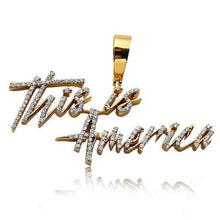 Load image into Gallery viewer, Solid Yellow Gold Diamond &quot;This Is America&quot; Necklace
