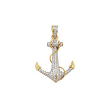 Load image into Gallery viewer, Diamond Anchor Pendant - Yellow Gold Anchor - Diamond Anchor Pendant - Diamond Anchor Charm - Anchor Diamond Necklace
