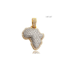Load image into Gallery viewer, Solid Yellow Gold 1.25 CTTW Diamond Country Africa Pendant, Real Diamond Africa Necklace

