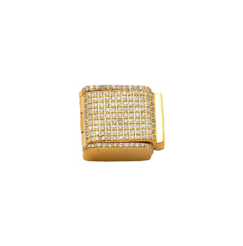 1.00 CTTW Yellow Gold 16.5MM Diamond Box Clasp Lock Miami Cuban Chain - 16.5MM Bracelet and Chain Diamond Box Lock - Diamond Box Lock