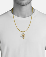 Load image into Gallery viewer, Solid Yellow Gold Diamond Bam Bam Figure Pendant
