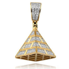 Load image into Gallery viewer, Solid Yellow Gold Diamond Egyptian Pyramid Pendant - Diamond Egyptian Pendant
