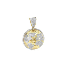 Load image into Gallery viewer, Solid Yellow Gold Diamond Globe Pendant - Real Diamond Globe Yellow Gold Necklace
