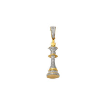 Load image into Gallery viewer, Solid Yellow Gold Diamond Chess Piece Pendant - Diamond Chess Necklace
