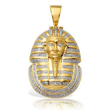 Load image into Gallery viewer, Solid Yellow Gold Diamond Pharaoh Pendant - Real Diamond Pharaoh Necklace - Egyptian God Diamond Necklace
