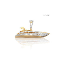 Load image into Gallery viewer, Solid Yellow Gold Diamond Yacht Pendant - Incredible Diamond Yacht boat pendant
