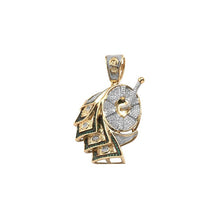 Load image into Gallery viewer, Solid Yellow Gold Diamond and Synthetic Emerald 100 Dollars Toilet Roll Pendant - High quality Unique Diamond Toilet Roll Necklace
