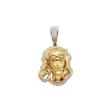Load image into Gallery viewer, Solid Yellow Gold Diamond 3-D Jesus Face Necklace - Diamond Jesus Christ Diamond Pendant - Diamond Jesus Head Necklace
